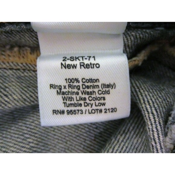 PAPER DENIM & CLOTH - USA Made Blue Distressed Denim Frayed Mini Skirt size 26 - Picture 6 of 6